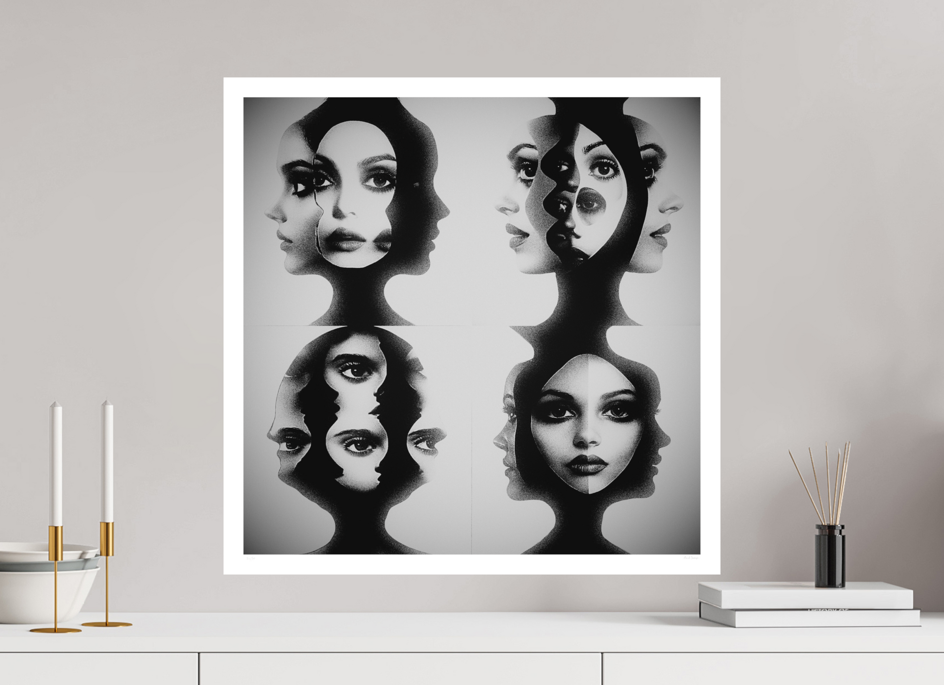 60 x 60 cm, SHOPIFY2026un Un regard retenu